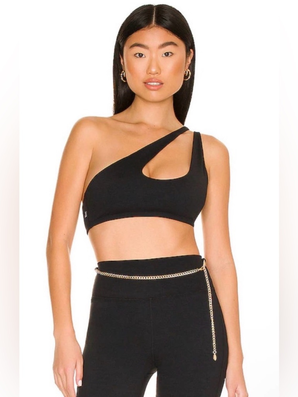 WeWoreWhat Black One Shoulder Bra Top